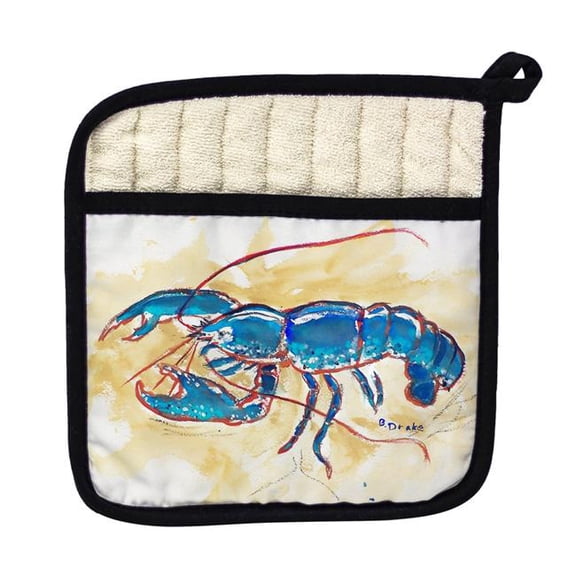 Betsy Drake PT381 Blue Lobster Pot Holder