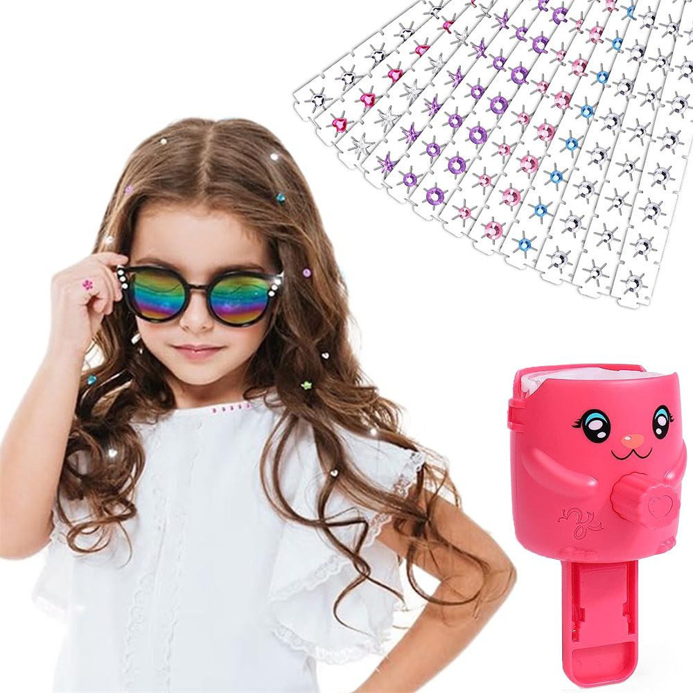 NOGIS Hair Gem Stamper,Hair Dazzling Kit With Rhinestones Diamonds