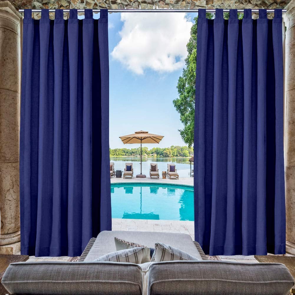Blackout UV Ray Protected Waterproof Outdoor Window Curtain Panel 50x108",2PACK 