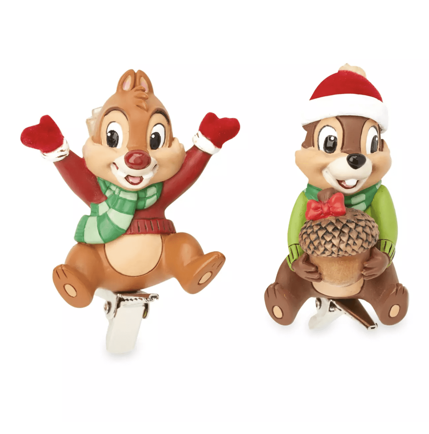 Disney Sketchbook Chip 'n Dale ClipOn Christmas Ornament Set New