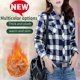 thumbnail image 5 of Puntoco Moda Mujer Invierno Felpa Cálido Espesar Rojo Cuadros Estampado Botón Chaqueta De Lana Abrigo De Mujer Puntoco Puntoco-1101, 5 of 7