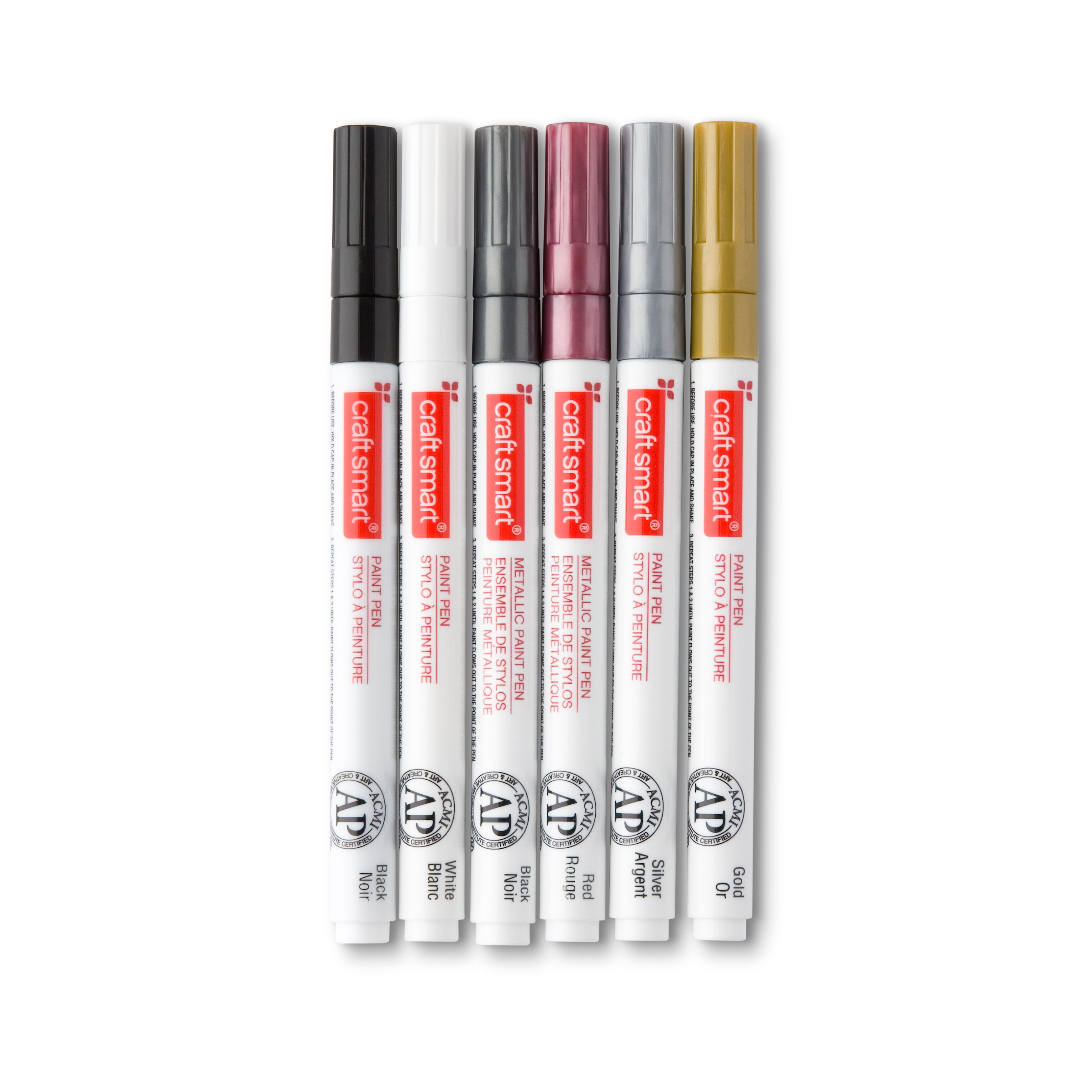 12 Packs: 6 ct. (72 total) Metallic Medium Line Paint Pen Set by Craft Smart