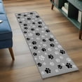 thumbnail image 3 of 2'x6' Rug Runners for Hallways Kitchen, Pet Paw Printed Non Slip Entryway Beside Floor Carpet Runner, Modern Black Grey Watercolor Dog Claws Laundry Room Bedroom Throw Rugs Mat for Family Pet, 3 of 8
