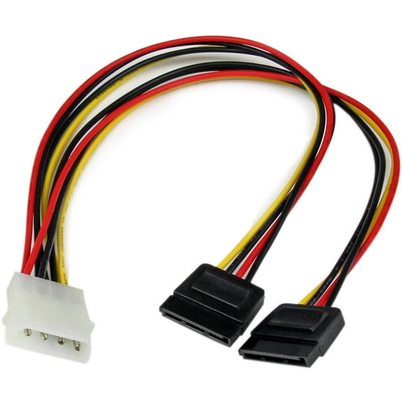 StarTech.com PYO2LP4SATA 1 ft. LP4 to 2 SATA Internal Power Splitter Cable