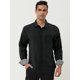 thumbnail image 3 of Lars Amadeus Camisa de vestir de oficina de manga larga con botones y cuello a cuadros en contraste de colores XL Unique Bargains  Camisa, 3 of 6