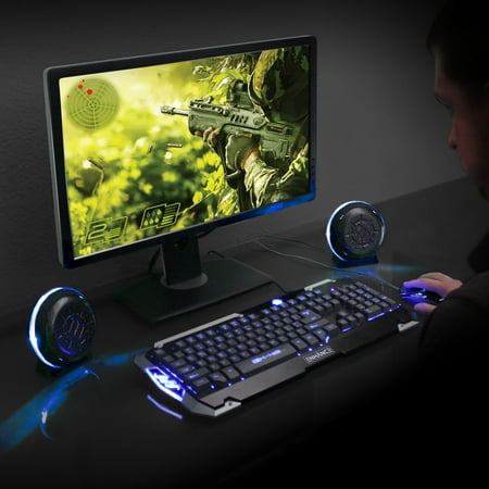 ENHANCE - SL2 USB Gaming 2.0 Computer Speakers - Blue LED