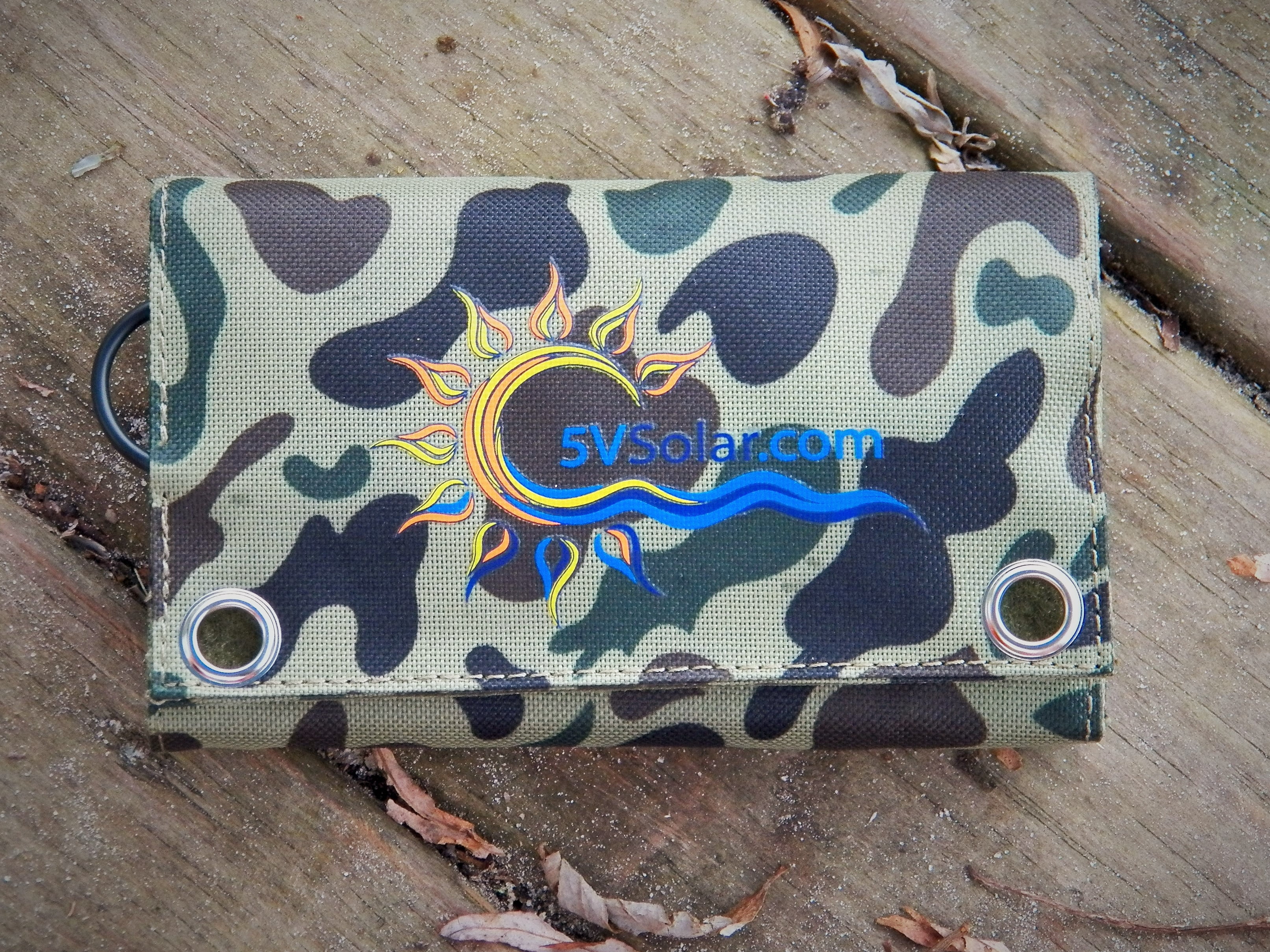 Helios Mini Folding Solar Charger with Power Bank, Camouflage