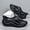 Black, variant on Men'S Mecha Style Hollow Closed Toe Clogs, Thick Sole Non-Slip 2-In-1 Slides, Summer Trendy Beach Sandals