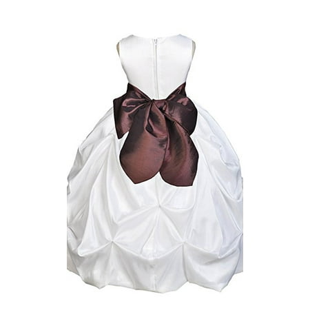 - Ekidsbridal White Satin Taffeta Pick-Up Bubble Flower Girl Dresses Junior Toddler Formal Special Occasions Wedding Pageant Dresses Ball Gown Dance Recital Reception Birthday Girl Party 301S