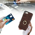 thumbnail image 5 of Dteck Wallet Case for iPhone 8 / iPhone 7 / iPhone SE 3rd Gen 2022 / iPhone SE 2nd Gen 2020, Slim PU Leather Card Holder Case with Ring Holder Stand, Coffee, 5 of 8