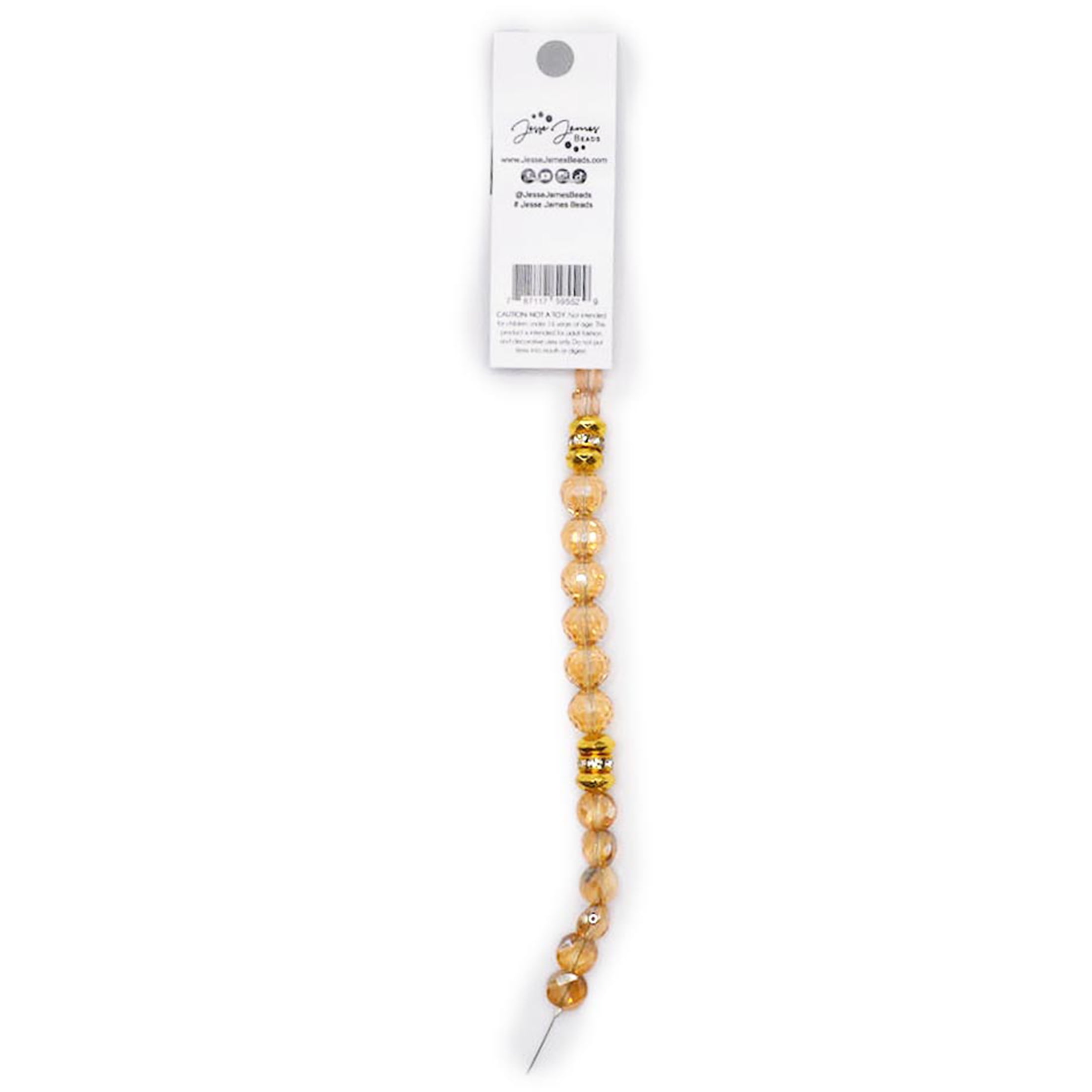 (2 pack) Jesse James Beads Glass Strand Beads Trio – Tan, Unisex, 1 Piece for Adults