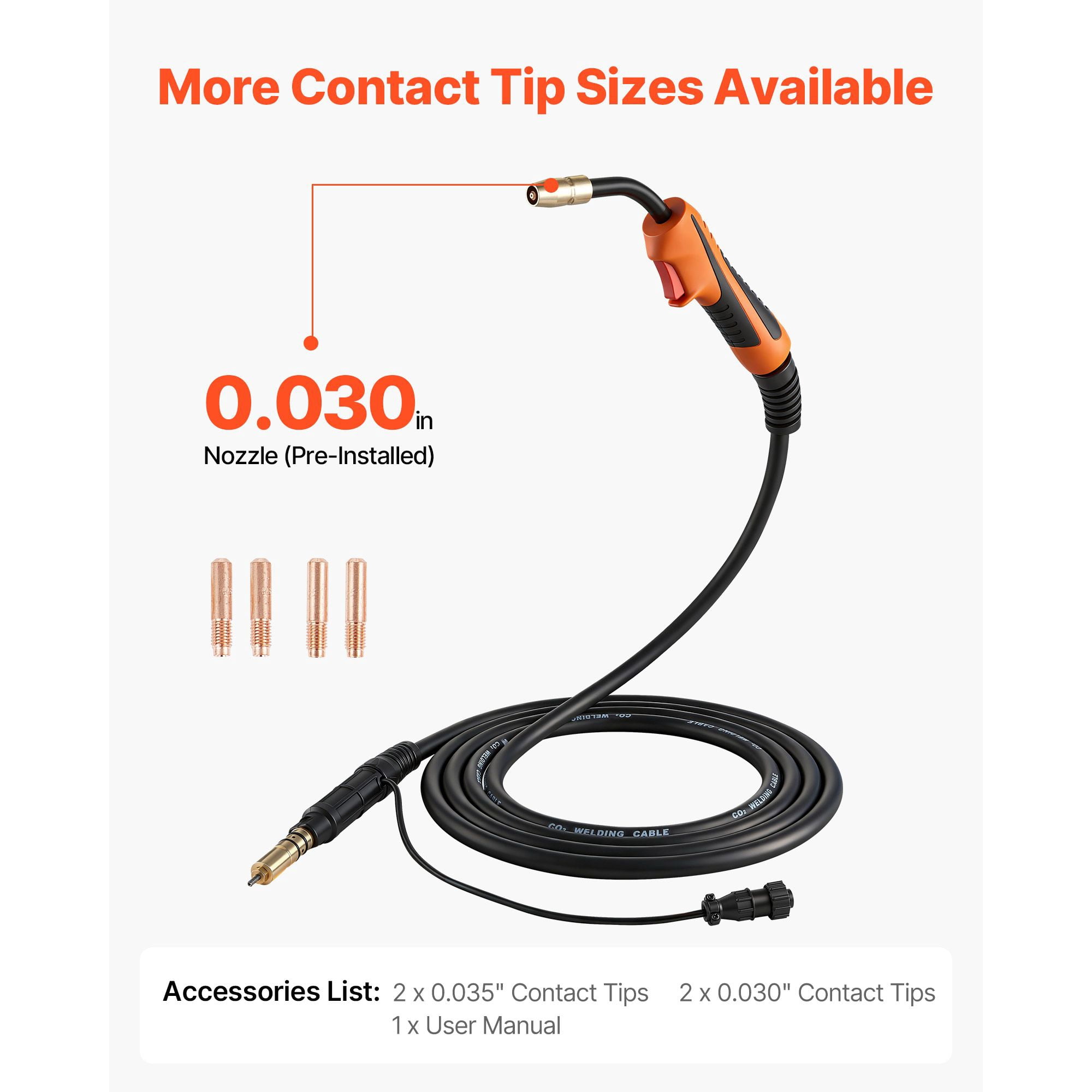 MIG Welding Gun 150A 15ft Pure Copper Cable Replacement for Miller M-15/M-150 for Millermatic