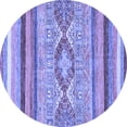 thumbnail image 1 of Ahgly Company Indoor Round Abstract Blue Modern Area Rugs, 8' Round, 1 of 4