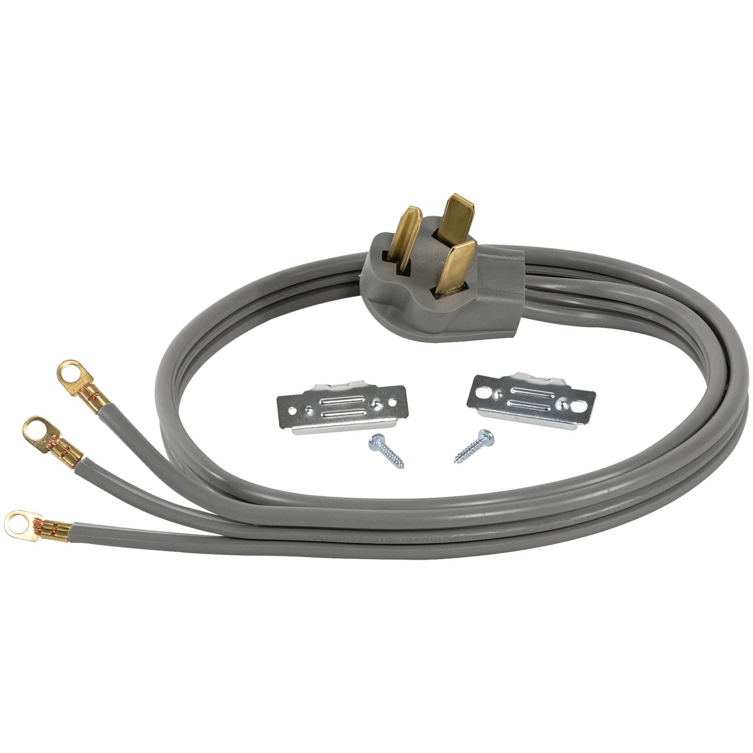 Certified Appliance Accessories 90-1020 3-Wire Closed-Eyelet 30-Amp Dryer Cord, 4ft