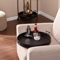 thumbnail image 4 of SEI Furniture Chariot de Table Rond à 2 Niveaux avec Roues, Noir, 4 of 5