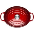 thumbnail image 3 of Le Creuset Enameled Cast Iron Signature Oval Dutch Oven, 5 qt. , Cerise, 3 of 8