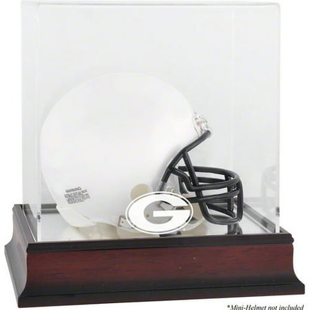 NCAA - Georgia Bulldogs Mahogany Logo Mini Helmet Display Case