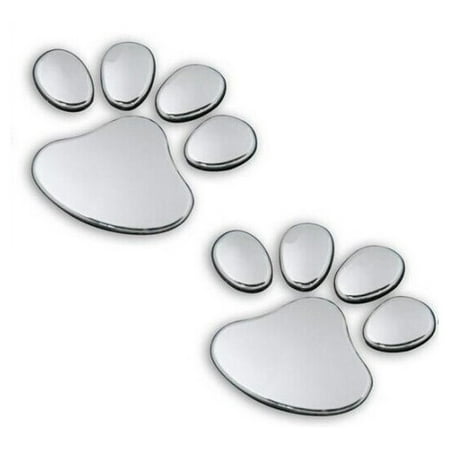 - iLH Mallroom 2PCS Pet Animal Paw Footprints Emblem Car Truck Decor 3D Sticker Decal