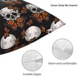 thumbnail image 3 of Pofeuu Butterfly Skull Print Double-sided plush pillowcase Square Throw Pillow Covers Pillows Cover for Living Room Bedroom Sofa Couch Cushion Cover（No pillow core）-24"x24", 3 of 7