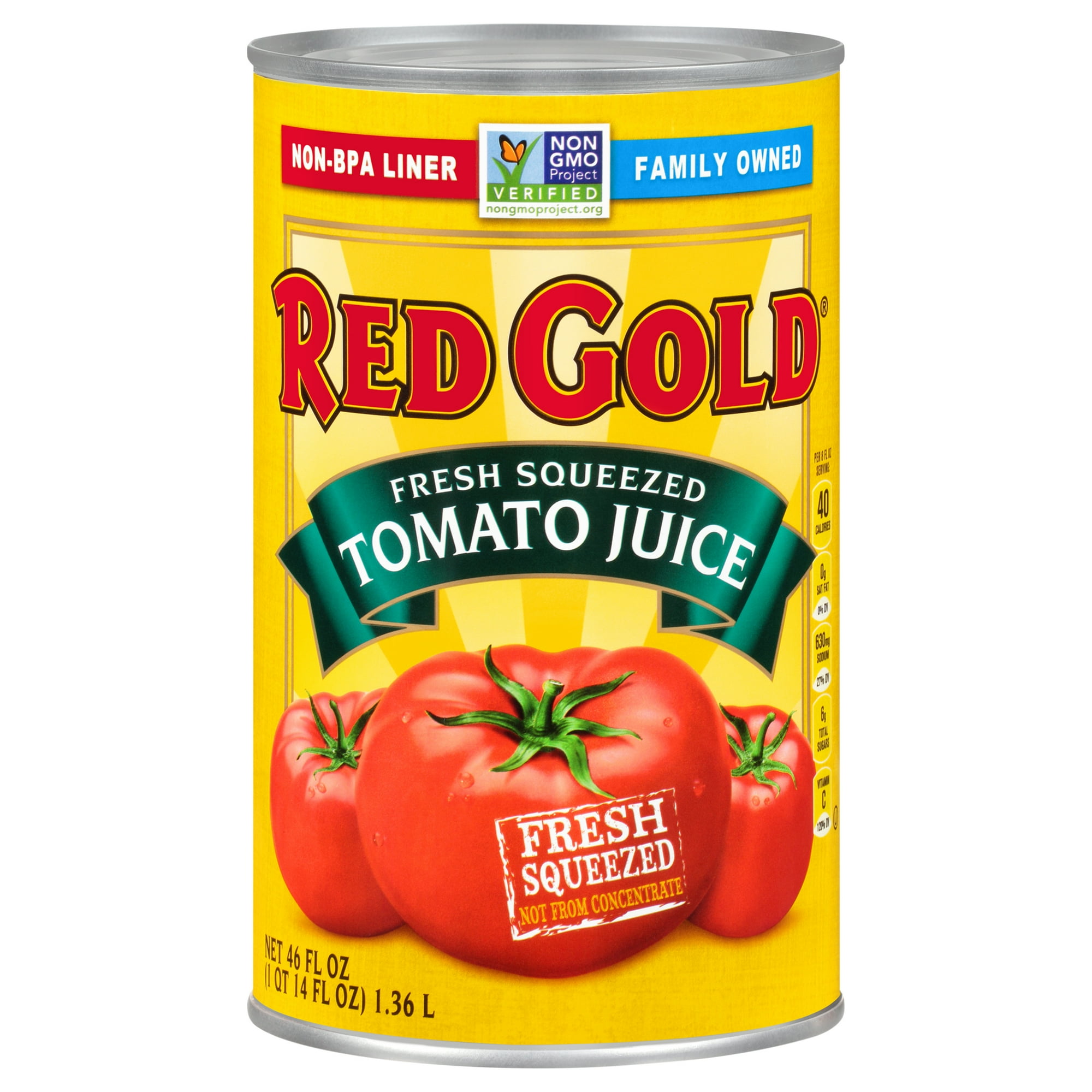Red Gold Fresh Squeezed Tomato Juice, 46 oz Can