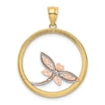 thumbnail image 3 of Solid 14k Gold Yellow , Rose and Dragonfly Pendant Charm - 31mm x 24mm, 3 of 5