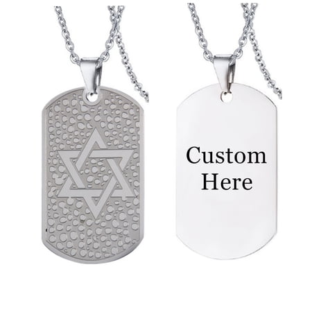 Sturdy Jewish Jewelry Star of David Amulet Emblem Pendant for Women Men Stainless Steel Judaism Shield of Magen Star Talisman Seal Necklace Religious Kabbalah Protection Gifts for Israel, Customized
