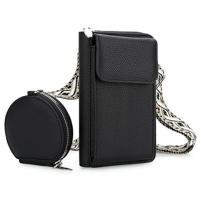 Oefntac Wallet Leather Small Phone Wallet Crossbody Bag Ladies' Shoulder Bag Trendy Mobile Phone Bag Wallet Set