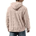 thumbnail image 4 of Cyglowse Thermal Hoodie for Men Double Sided Fleece Sherpa Lined Pullover with Pocket Long Sleeve Thick Winter Sweatshirt Beige XL, 4 of 5