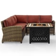thumbnail image 4 of Crosley Furniture Bradenton 4Pc Fabric Fire Pit Sectional Set in Brown/Red, 4 of 11