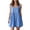 Blue, variant on Plus Size Dresses for Women Sleeveless Smocked Button Mini Sundress Loose Solid Color Scoop Neck Summer Vacation Tank Dresses