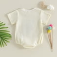 thumbnail image 7 of Unisex Baby Onsies Solid Baby Bodysuit Romper for 6-12 Months Infant Newborn Girl Boy Romper Shirts Infant Baby Summer Clothes Letter Embroidery Short Sleeve Bodysuit Tops, 7 of 7