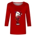 thumbnail image 4 of GERsome Womens Christmas Shirts Red Wine Glass Christmas Graphic Blouses Funny Christmas Pullover Xmas Santa Hat Graphic Blouse Tshirt Tops Size XXL, 4 of 4
