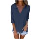 thumbnail image 2 of Suéter de cuello en V para mujer, jersey de manga larga con cuello en V, suéter informal de color liso, blusa de poliéster para mujer, 2 of 6