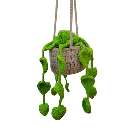 

LXN Car Hangings Hand Crocheted Potted Wool Pendants Car Rearview Creative Pendants