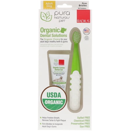 RADIUS Organic Dental Solutions Firm Bristles Adult Dog 1 5-8 Years 1 Toothbrush