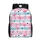 thumbnail image 1 of Fotbe Pink Striped Flamingo Mochila de Viaje para Laptop, Mochila Ejecutiva Delgada y Resistente 15.6", 1 of 8