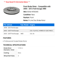 thumbnail image 2 of Front Brake Rotor - Compatible with 2005 - 2012 Ford Escape 4WD 2006 2007 2008 2009 2010 2011, 2 of 2