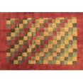 thumbnail image 1 of Ahgly Company Indoor Rectangle Checkered Brown Modern Area Rugs, 7' x 9', 1 of 4
