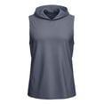 thumbnail image 4 of Men's Workout Hooded Tank Tops Gym Sleeveless Hoodies Quick Dry Bodybuilding Muscle Cut off T-Shirt Athletic Vest Dark Gray, 4 of 5