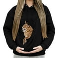thumbnail image 5 of Stralyhd Cat Pouch Hoodie for Women Cozy Soft Sweatshirt with Pet Pocket Pet Carrier Hoodie Long Sleeve Animal Holder Black M, 5 of 5