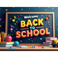thumbnail image 4 of Colorful Rainbow Themed Welcome Back to School Banner Backdrop Background Decorations Party Supplies for Classroom Entrance School Events Photography Props, 4 of 4