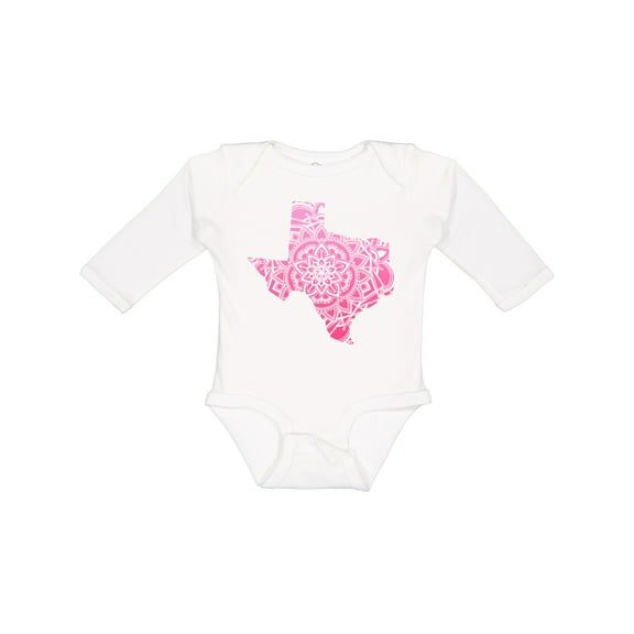 Inktastic Texas Silhouette Mandala Boys or Girls Long Sleeve Baby Bodysuit
