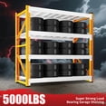 thumbnail image 2 of JHYKFG 4000LBS Heavy Duty Storage Shelves, 4-Tier Steel Shelves, 78.8"W Adjustable Metal Shelving Unit for Garage, Warehouse, 59.1" W x 19.7" D x 78.8" H, Orange&White, 2 of 5