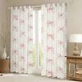 thumbnail image 2 of Manfei Chic Bowknot Curtains Pack of 2 (42x84 Each),Cartoon Bow Tie Curtains Blackout,Pink Beige Bedroom Curtains For Girl,Ultra Soft Home Decor, 2 of 6