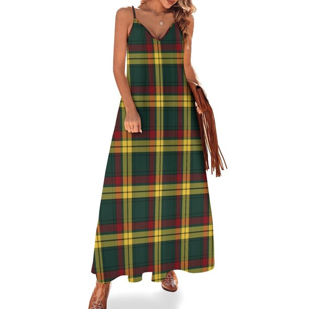 Vestido sin mangas de tartán del clan MacMillan vestidos de noche para mujer Vestidos de mujer