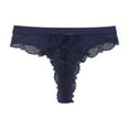 thumbnail image 2 of HUPOM Women'S Underwear Funny Underwear For Women Medium waist Elastic Waist Solid Thong Dark Blue S, 2 of 3