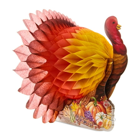 Honeycomb Turkey Centerpiece, 11", Multicolor, Thanksgiving by Way To Celebrate