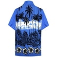 thumbnail image 2 of HAPPY BAY Men's Hawaiian Shirts Short Sleeve Button Down Shirt Mens Summer Shirts Casual Beach Holiday Hawaii Island Shirts for Men Funny S Dark Bushy, Blue, 2 of 6