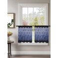 thumbnail image 2 of Sheer Curtains 45 Inch Length 2 Panels Set for Kitchen, Blue Geometric Semi Sheer Curtains for Windows, Ombre Modern Abstract Art Voile Window Treatments Rod Pocket Curtain, 2 of 7