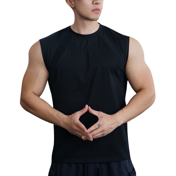 pstuiky Camisetas sin mangas para hombre, Camiseta de tirantes para hombre, color liso, para deportes al aire libre, fitness, tiras finas, transpirable. Chaleco para hombre xl